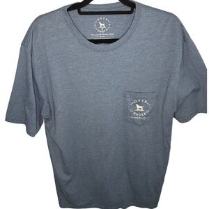 Over Under Salty Dog Graphic T-Shirt Blue‎ XL Pocket Tee Short Sleeve Fast Ship
